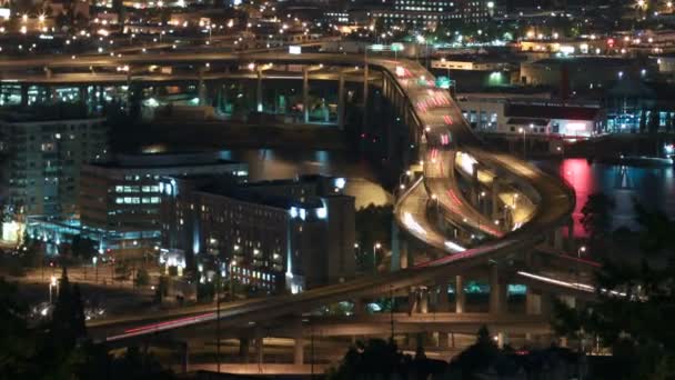 Desfasamento temporal da ponte I-5 Marquam — Vídeo de Stock