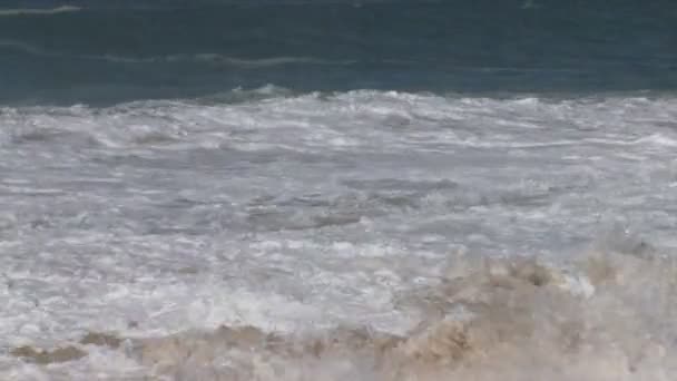 Vagues océaniques se brisant sur la plage 