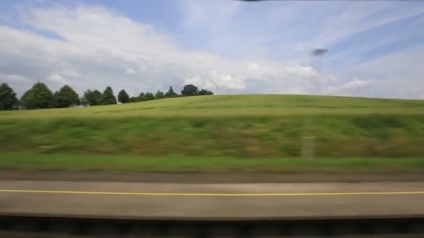 Passenger train of countryside of Poland — Stock Video