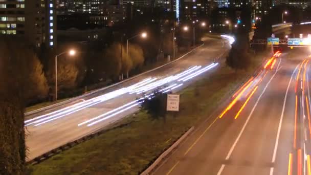 Scatto della Highway 26 e del paesaggio urbano di Portland . — Video Stock