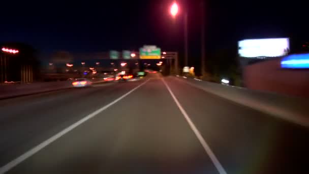 Portland-Autobahn nachts befahren — Stockvideo