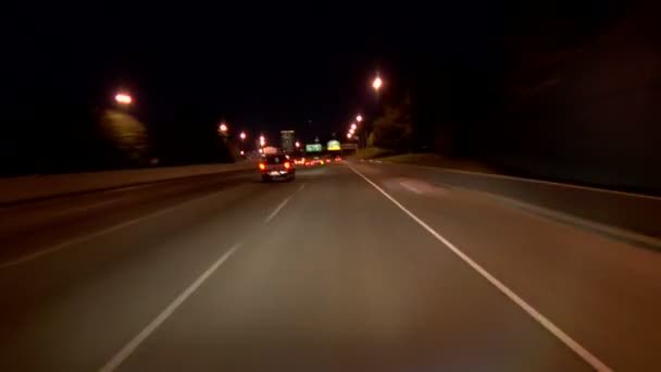 Portland-Autobahn nachts befahren — Stockvideo