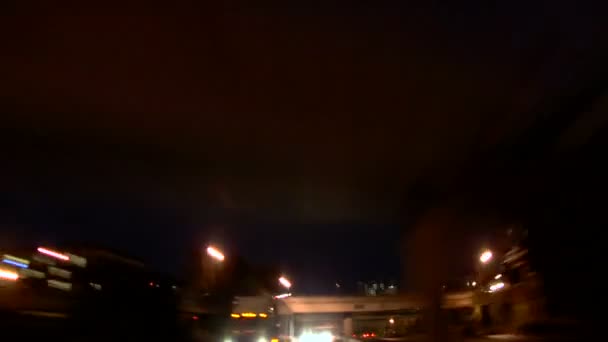 Portland autostrada jazdy nocą — Wideo stockowe