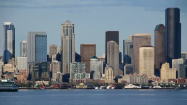 Seattle feribot yolculuğu ile cityscape