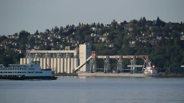 Seattle färja förbi — Stockvideo