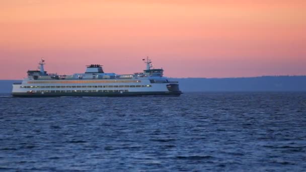 Seattle ferry passing by — Stock Video