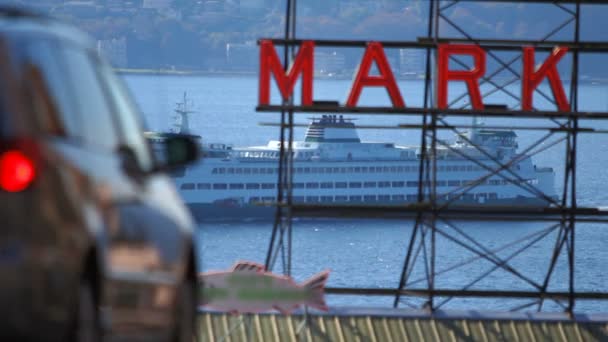 Pasando por Seattle ferry — Vídeos de Stock