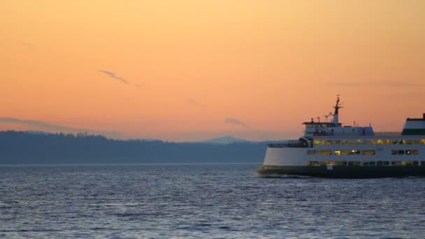 Seattle ferry passing by — Stock Video