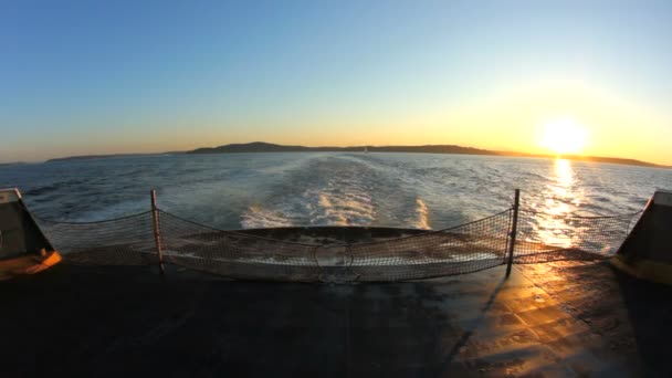 Сіетл Ferry їздити на заході сонця — стокове відео