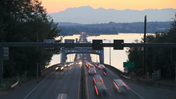 Traffico autostradale di Seattle — Video Stock