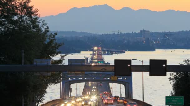 Seattle highway traffic — Stock Video