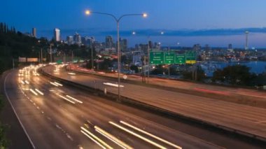 Seattle ı-5 trafik cityscape ile
