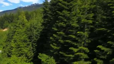 Ski lift binmek ağaçlar dağ tarafı ile geçen klip