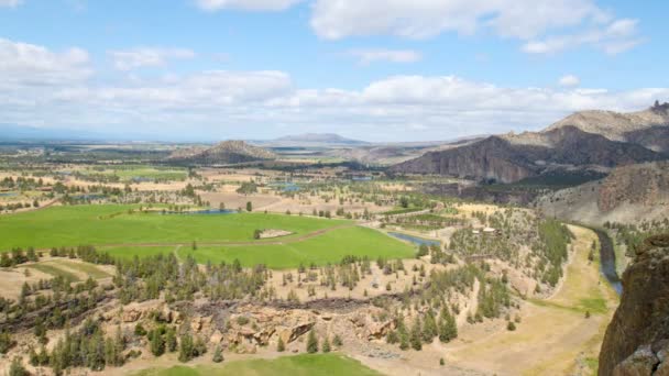 Oregon farmland area from Smith Rocks. — Stock Video