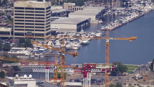 Construcción en el área de South Lake Union — Vídeo de stock