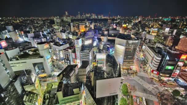 'S avonds Tokyo Cityscape — Stockvideo