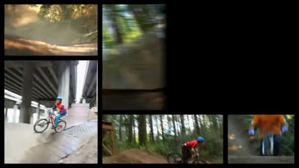 Videomontage vom Mountainbiken — Stockvideo