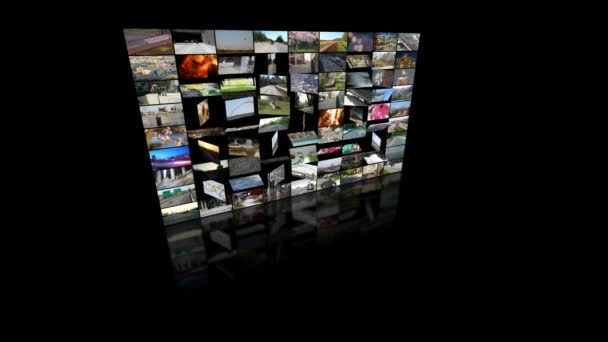Videowall con pantallas móviles — Vídeo de stock