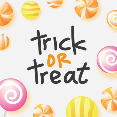 Beyaz Arkaplan Vektör Tasarımı Üzerine Şekerleme Dekorasyonuyla Şaka mı Tedavi Kartı