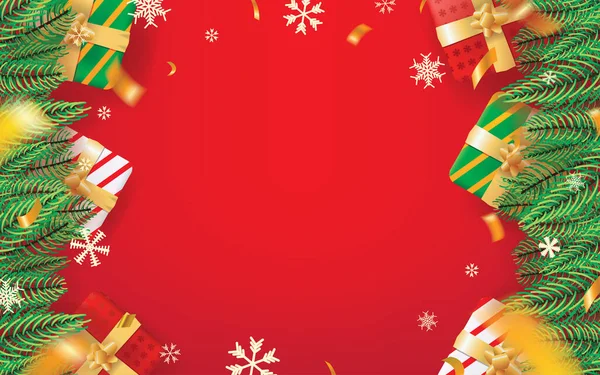 Red Christmas Theme Tło Dla Znaku Wiadomość Karta Wydarzenie Uroczystości — Wektor stockowy