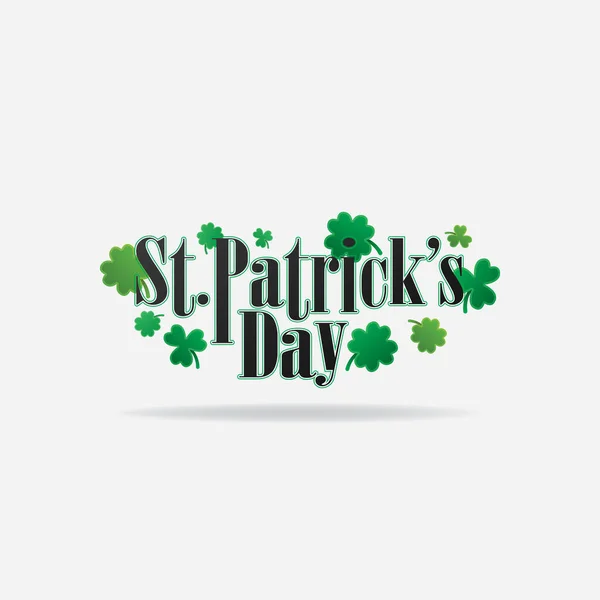 Happy Patricks Day Clovers White Background — Stock Vector