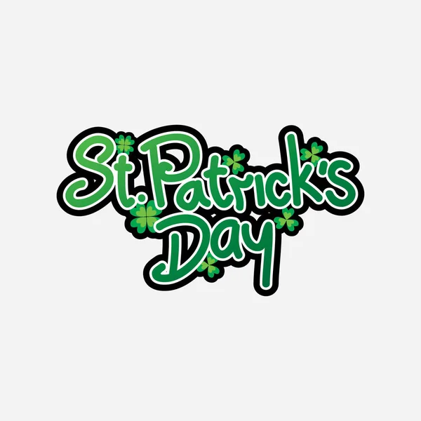 Happy Patricks Day Clovers White Background — Stock Vector