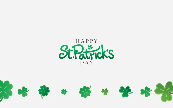Happy Patricks Day Clovers White Background — Stock Vector