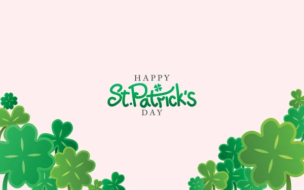 Happy Patricks Day Clovers White Background — Stock Vector