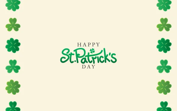 Happy Patricks Day Clovers White Background — Stock Vector