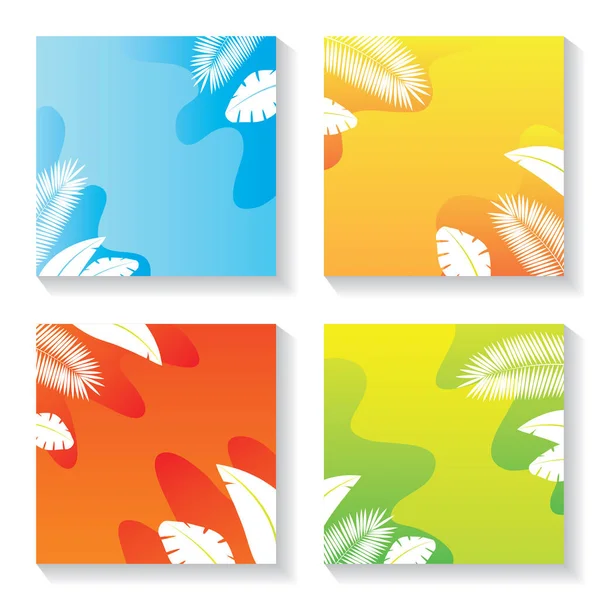 Verão Fundo Conjunto Ilustração Com Várias Cores Fundo Verão Vector — Vetor de Stock