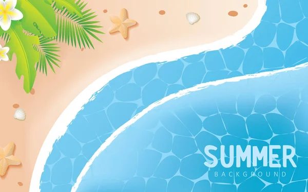 Summer Background Beach Ocean Waves Background Illustration Set Summer Vector — 스톡 벡터