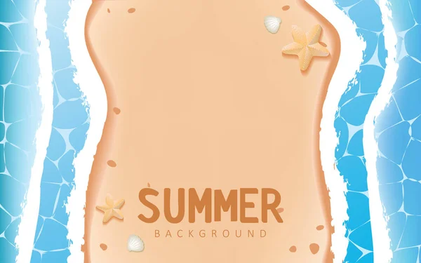 Summer Background Beach Ocean Waves Background Illustration Set Summer Vector — Stockvector