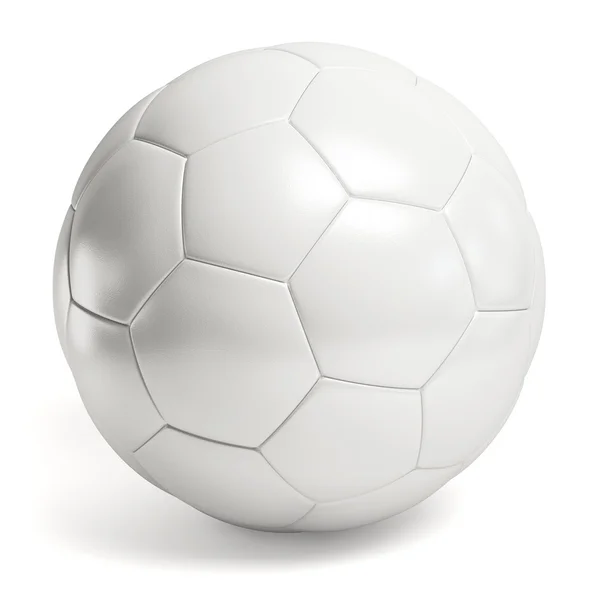 Bola de futebol branco de couro — Fotografia de Stock