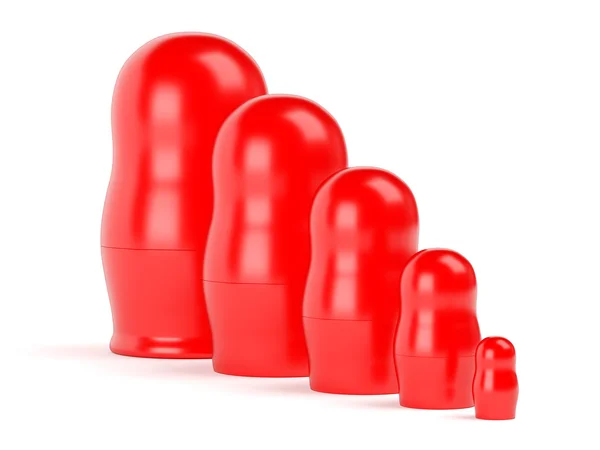 Red russian nesting dolls — Fotografie, imagine de stoc