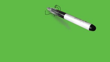 Draw standing young boy keep his fists up and lean back wearing white shirt, grey trouser and grey shoes on abstract green background