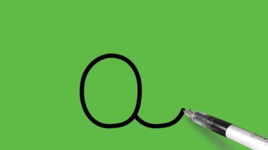 Çizgi film gözlerini yuvarlak şekilli, siyah kalem ve siyah çizgili küçük siyah göz küreleriyle soyut yeşil ekran arka planında çiz