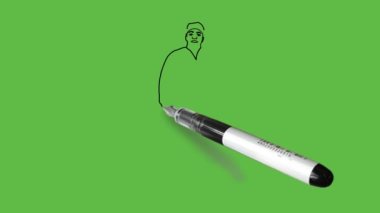 Koyu tenli, ayakta duran şişman çocuk ellerini düz tut yeşil gömlek, gri pantolon, kep ve soyut yeşil ekran arka planda siyah çizgili gri ayakkabılar giy.