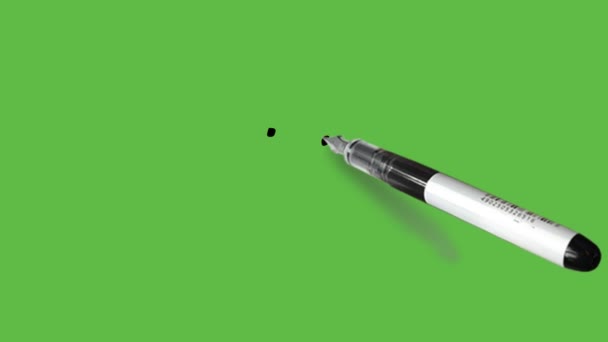 Рисунок Несчастливого Лица Желтой Цветовой Комбинацией Черным Контуром Абстрактном Зеленом — стоковое видео