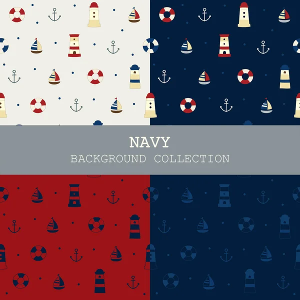Navy Background Collection, Seamless Pattern — стоковый вектор