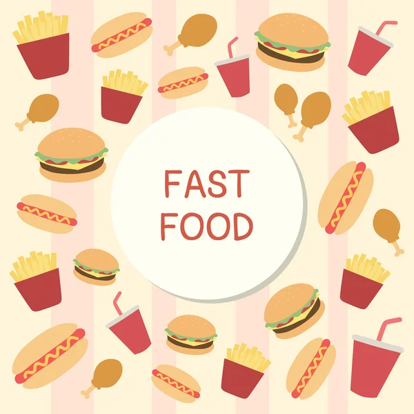 Fast food metin çerçevesi ile arka plan tasarlamak vektör