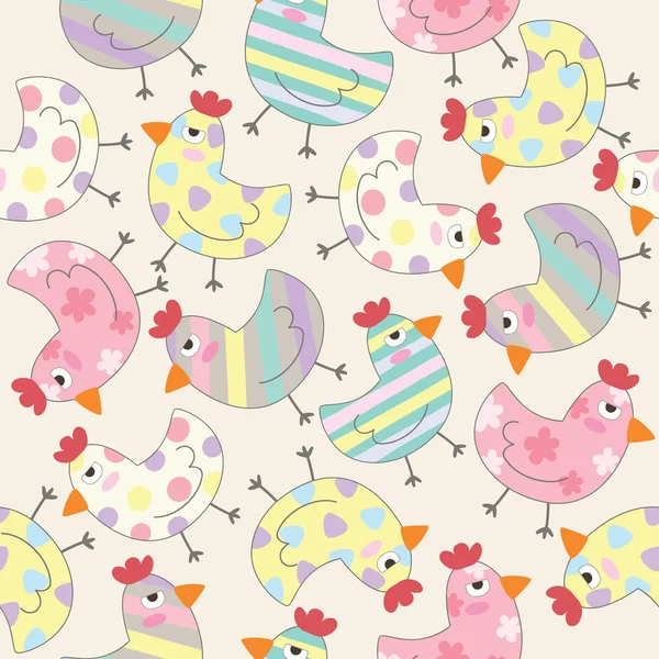 Cute Chicken background seamless pattern — Stock Vector