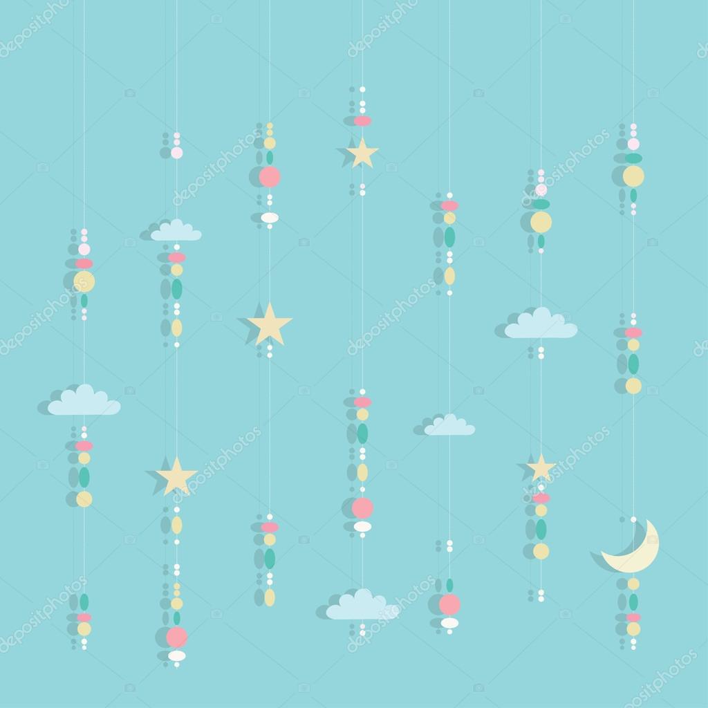 Cute Background Stars Moon Sky Stock Vector C Arisa J 47245979