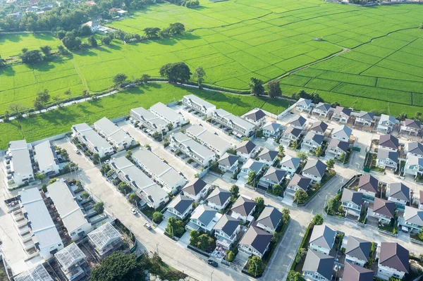 Land Landscape Green Field Aerial View Include Agriculture Farm House — Stock Photo, Image