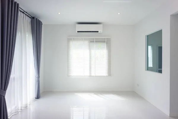 White Empty Space Room Ceramic Tile Floor Perspective View Ceiling — Stock Photo, Image