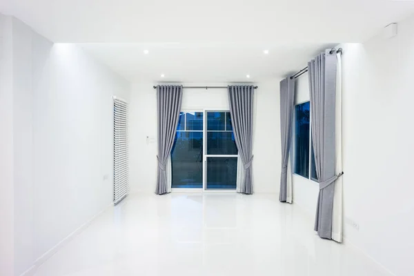 White Empty Space Room Consist Ceramic Tile Floor Perspective View — Stock Photo, Image