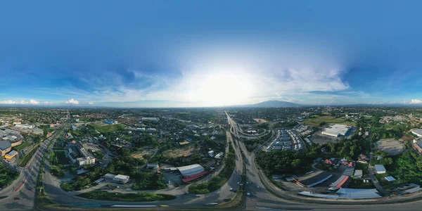 Sferyczna Panorama Krajobrazu Lotu Ptaka Mieście Chiang Mai Transport Autostrada — Zdjęcie stockowe