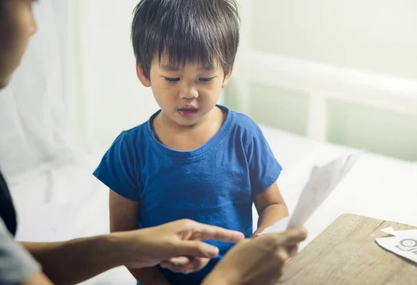 Asijské Dítě Nebo Dítě Nebo Malý Chlapec Studovat Učit Hrát — Stock fotografie