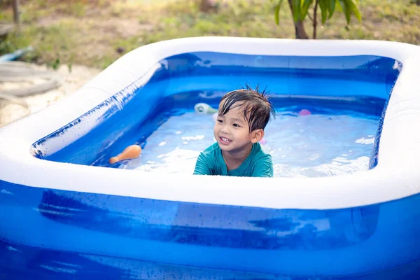 Retrato Niño Asiático Niño Niño Pequeño Para Sonreír Bañarse Jugar — Foto de Stock