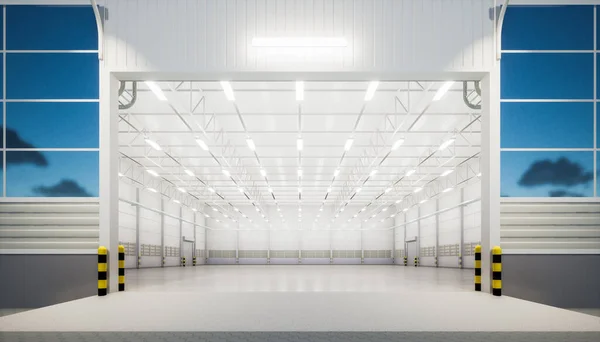 Renderização Edifício Comercial Exterior Pode Chamado Fábrica Moderna Armazém Hangar — Fotografia de Stock
