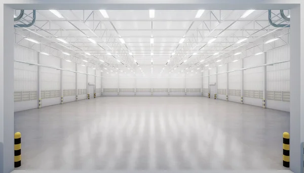 Renderizado Interior Edificio Industrial Comercial Construcción Por Metal Acero Hormigón — Foto de Stock